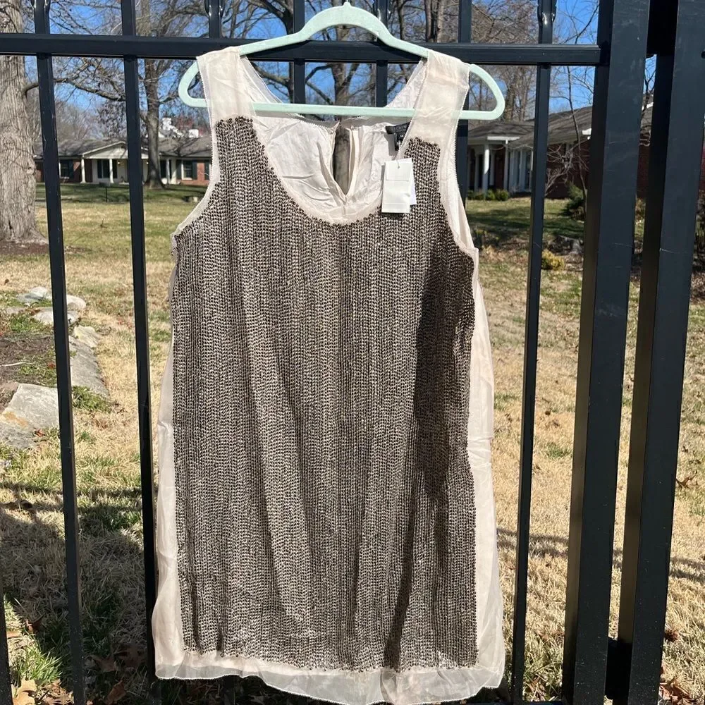 J Crew Collection 100% Silk Sequin Shift Dress NWT